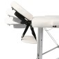 Massagetisch mit Aluminiumrahmen, faltbar 3 Zonen Creme-Weiß Massagetisch mit Aluminiumrahmen, faltbar 3 Zonen Creme-Weiß