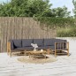 vidaXL 6-tlg. Garten-Lounge-Set mit Dunkelgrauen Kissen Bambus vidaXL 6-tlg. Garten-Lounge-Set mit Dunkelgrauen Kissen Bambus