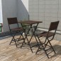 vidaXL 3-tlg. Bistro-Set Klappbar Stahl Poly Rattan Braun vidaXL 3-tlg. Bistro-Set Klappbar Stahl Poly Rattan Braun