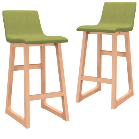 Barhocker 2 Stk. Grün Stoff