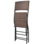 vidaXL 3-tlg. Bistro-Set Klappbar Stahl Poly Rattan Braun vidaXL 3-tlg. Bistro-Set Klappbar Stahl Poly Rattan Braun