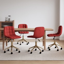 vidaXL Esszimmerstühle 4 Stk. Drehbar Weinrot Samt