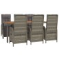vidaXL 7-tlg. Garten-Essgruppe mit Kissen Grau Poly Rattan vidaXL 7-tlg. Garten-Essgruppe mit Kissen Grau Poly Rattan