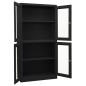 vidaXL Büroschrank Anthrazit 90x40x180 cm Stahl und Hartglas