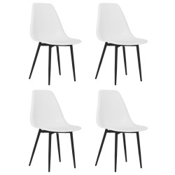 vidaXL Esszimmerstühle 4 Stk. Weiß PP