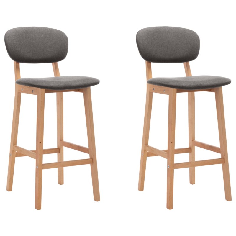 Barhocker 2 Stk. Hellgrau Stoff Barhocker 2 Stk. Hellgrau Stoff