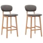 Barhocker 2 Stk. Hellgrau Stoff Barhocker 2 Stk. Hellgrau Stoff