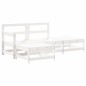 vidaXL 4-tlg. Garten-Lounge-Set mit Kissen Weiß Massivholz vidaXL 4-tlg. Garten-Lounge-Set mit Kissen Weiß Massivholz