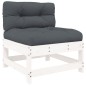 vidaXL 4-tlg. Garten-Lounge-Set mit Kissen Weiß Massivholz vidaXL 4-tlg. Garten-Lounge-Set mit Kissen Weiß Massivholz