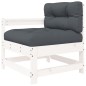 vidaXL 4-tlg. Garten-Lounge-Set mit Kissen Weiß Massivholz vidaXL 4-tlg. Garten-Lounge-Set mit Kissen Weiß Massivholz