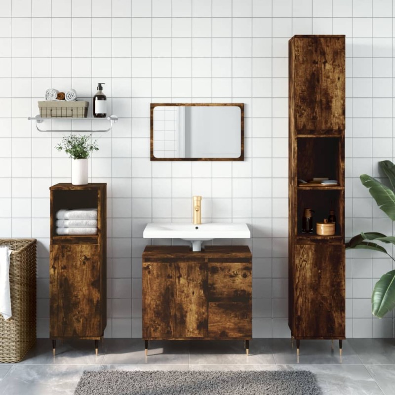 vidaXL Badschrank Räuchereiche 65x33x60 cm Holzwerkstoff vidaXL Badschrank Räuchereiche 65x33x60 cm Holzwerkstoff