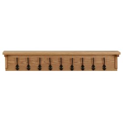 vidaXL Wandgarderobe 90x16x16 cm Massivholz Eiche