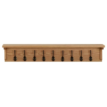 vidaXL Wandgarderobe 90x16x16 cm Massivholz Eiche