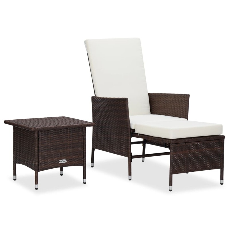 vidaXL 2-tlg. Garten-Lounge-Set mit Kissen Poly Rattan Braun vidaXL 2-tlg. Garten-Lounge-Set mit Kissen Poly Rattan Braun