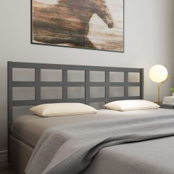 vidaXL Kopfteil Grau 205,5x4x100 cm Massivholz Kiefer