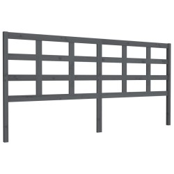 vidaXL Kopfteil Grau 205,5x4x100 cm Massivholz Kiefer
