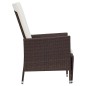 vidaXL 2-tlg. Garten-Lounge-Set mit Kissen Poly Rattan Braun vidaXL 2-tlg. Garten-Lounge-Set mit Kissen Poly Rattan Braun