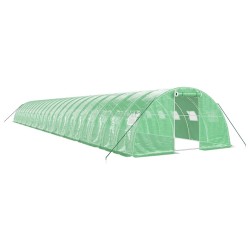 vidaXL Gewächshaus mit Stahlrahmen Grün 88 m² 22x4x2 m