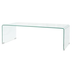 vidaXL Couchtisch aus gehärtetem Glas 98x45x30 cm Transparent
