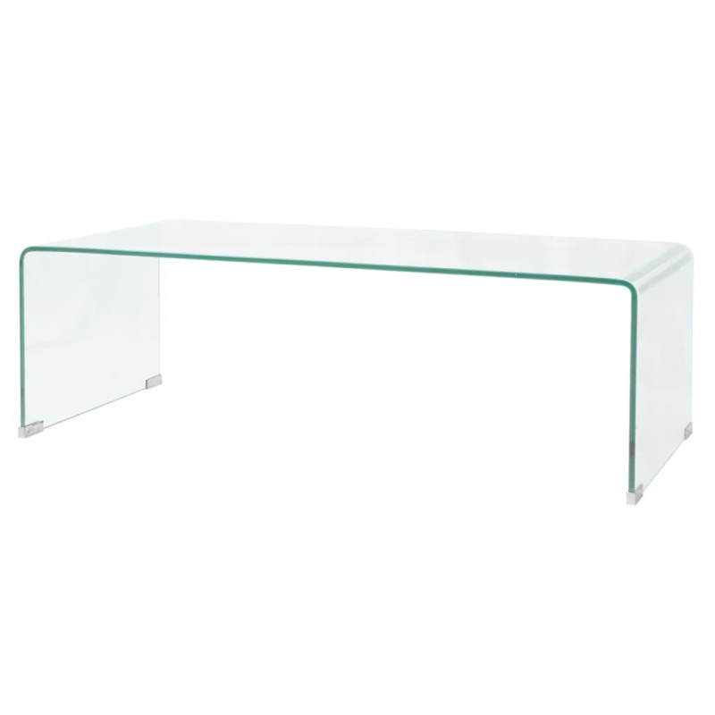 vidaXL Couchtisch aus gehärtetem Glas 98x45x30 cm Transparent vidaXL Couchtisch aus gehärtetem Glas 98x45x30 cm Transparent