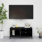 vidaXL TV-Schrank Schwarz 90x30x44 cm Stahl und Glas vidaXL TV-Schrank Schwarz 90x30x44 cm Stahl und Glas