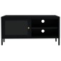 vidaXL TV-Schrank Schwarz 90x30x44 cm Stahl und Glas vidaXL TV-Schrank Schwarz 90x30x44 cm Stahl und Glas