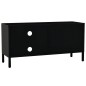 vidaXL TV-Schrank Schwarz 90x30x44 cm Stahl und Glas vidaXL TV-Schrank Schwarz 90x30x44 cm Stahl und Glas