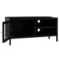 vidaXL TV-Schrank Schwarz 90x30x44 cm Stahl und Glas vidaXL TV-Schrank Schwarz 90x30x44 cm Stahl und Glas