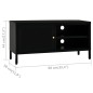 vidaXL TV-Schrank Schwarz 90x30x44 cm Stahl und Glas vidaXL TV-Schrank Schwarz 90x30x44 cm Stahl und Glas