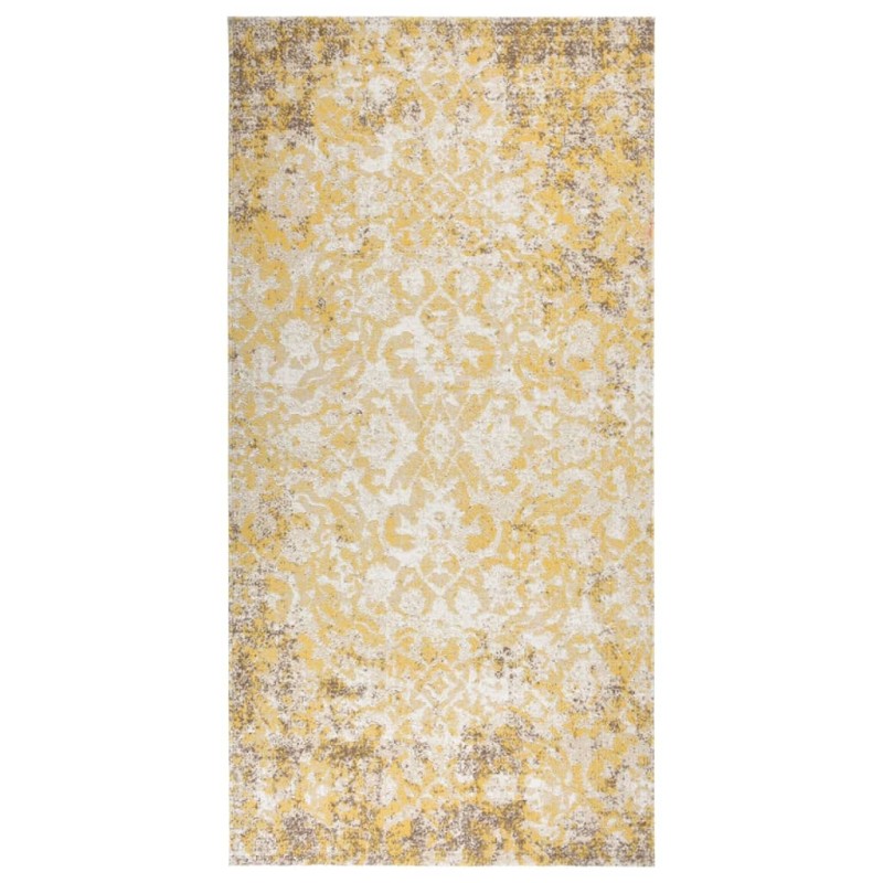 vidaXL Outdoor-Teppich Flachgewebe 100x200 cm Gelb vidaXL Outdoor-Teppich Flachgewebe 100x200 cm Gelb