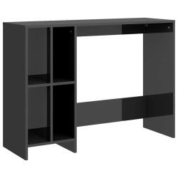 vidaXL Computertisch Hochglanz-Grau 102,5x35x75 cm Holzwerkstoff
