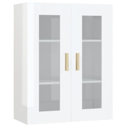vidaXL Hängeschrank Hochglanz-Weiß 69,5x34x90 cm