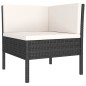 3-tlg. Garten-Lounge-Set mit Auflagen Poly Rattan Schwarz 3-tlg. Garten-Lounge-Set mit Auflagen Poly Rattan Schwarz