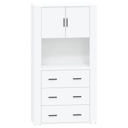 vidaXL Highboard Hochglanz-Weiß Holzwerkstoff