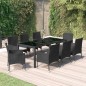 vidaXL 9-tlg. Garten-Essgruppe mit Kissen Schwarz Poly Rattan vidaXL 9-tlg. Garten-Essgruppe mit Kissen Schwarz Poly Rattan