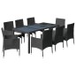 vidaXL 9-tlg. Garten-Essgruppe mit Kissen Schwarz Poly Rattan vidaXL 9-tlg. Garten-Essgruppe mit Kissen Schwarz Poly Rattan