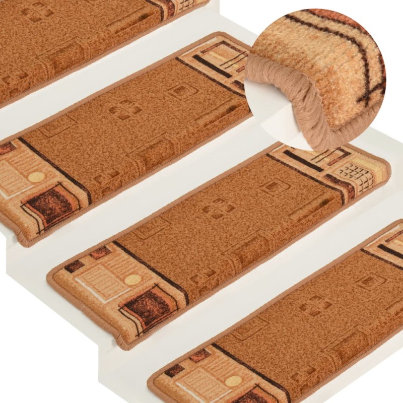 vidaXL Treppenmatten Selbstklebend 15 Stk. 65x21x4 cm Beige vidaXL Treppenmatten Selbstklebend 15 Stk. 65x21x4 cm Beige