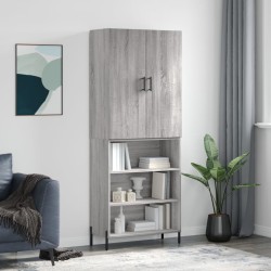 Highboard Grau Sonoma 69,5x34x180 cm Holzwerkstoff