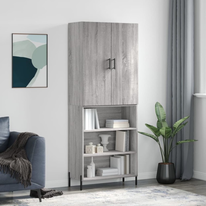 Highboard Grau Sonoma 69,5x34x180 cm Holzwerkstoff Highboard Grau Sonoma 69,5x34x180 cm Holzwerkstoff