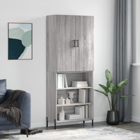 Highboard Grau Sonoma 69,5x34x180 cm Holzwerkstoff