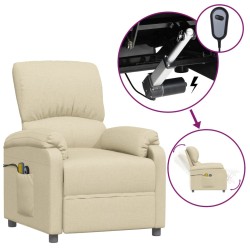 vidaXL Massagesessel Elektrisch Creme Stoff