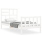 vidaXL Massivholzbett mit Kopfteil Weiß 90x200 cm vidaXL Massivholzbett mit Kopfteil Weiß 90x200 cm