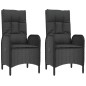 Gartenstühle 2 Stk. Poly Rattan Schwarz Gartenstühle 2 Stk. Poly Rattan Schwarz