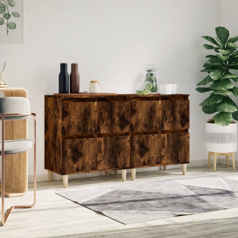 vidaXL Sideboards 2 Stk. Räuchereiche 60x35x70 cm Holzwerkstoff vidaXL Sideboards 2 Stk. Räuchereiche 60x35x70 cm Holzwerkstoff