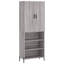 Highboard Grau Sonoma 69,5x34x180 cm Holzwerkstoff