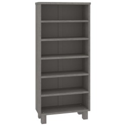 vidaXL CD-Schrank HAMAR Hellgrau 45x18x100 cm Massivholz Kiefer