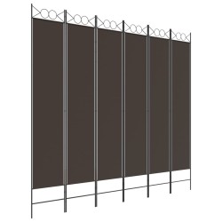 vidaXL 6-tlg. Paravent Braun 200x220 cm Stoff