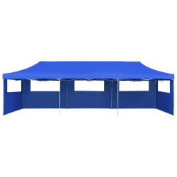 vidaXL Faltzelt Partyzelt Pop-Up mit 5 Seitenwänden 3 x 9 m Blau 