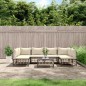 vidaXL 7-tlg. Garten-Lounge-Set mit Kissen Anthrazit Poly Rattan vidaXL 7-tlg. Garten-Lounge-Set mit Kissen Anthrazit Poly Rattan