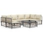 vidaXL 7-tlg. Garten-Lounge-Set mit Kissen Anthrazit Poly Rattan vidaXL 7-tlg. Garten-Lounge-Set mit Kissen Anthrazit Poly Rattan